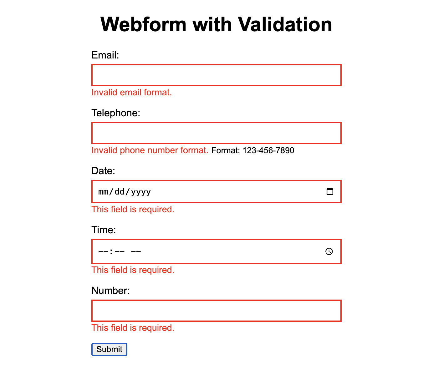 Form validation